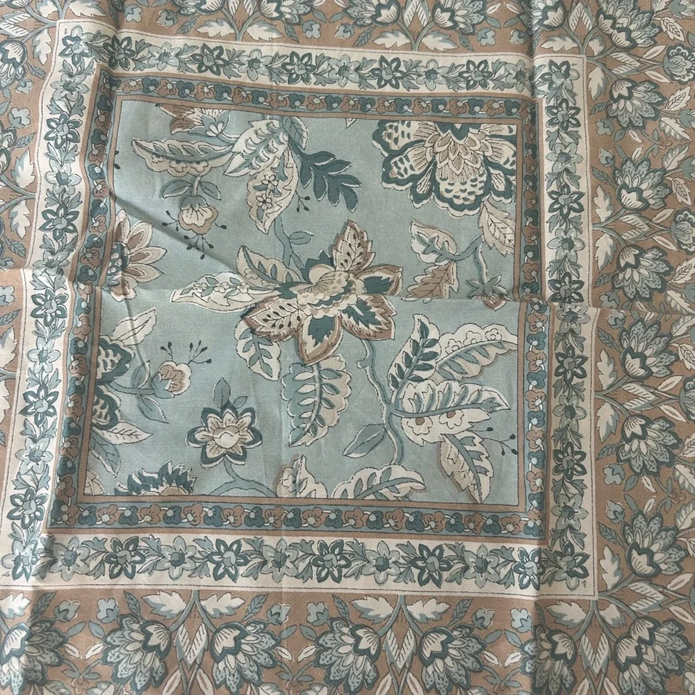 Pottery Barn Brooke Chambray Floral Print Euro Pillow Sham $113 retail